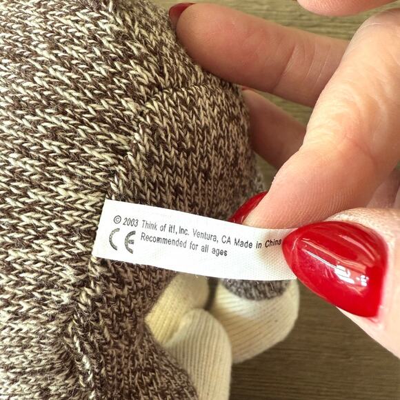 THINK OF IT! Sock Moose Plush 2003 11" Stuffed Animal EUC Vintage Cottagecore - Picture 4 of 6